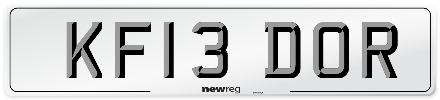 KF13 DOR Number Plate from New Reg